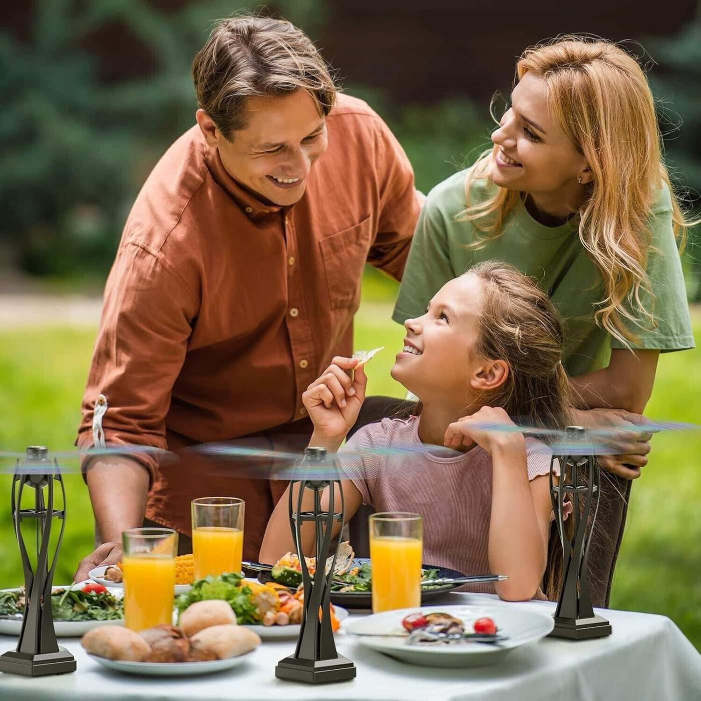 Fliegenwedler Tische 3er-Pack fliegenabweisender Ventilator drinnen draußen &