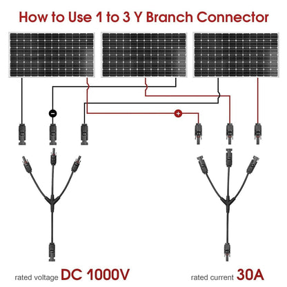 PAEKQ Solarkabel Y-Verteiler Solarpanel Kabel Y-Stecker Solar 4 mm² PV Parallela