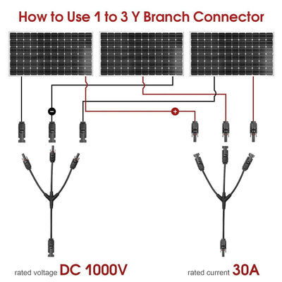 PAEKQ Solarkabel Y-Verteiler Solarpanel Kabel Y-Stecker Solar 4 mm² PV Parallela