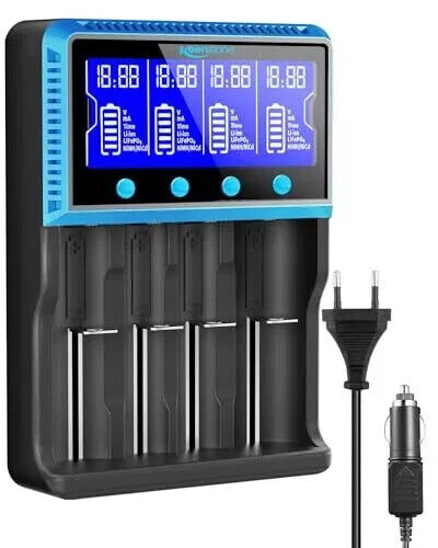 Keenstone Akku Ladegerät Universal, Akku Ladegerät LCD Smart Batterie-F2-