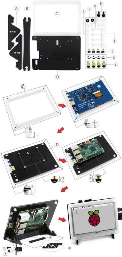 5 inch TFT LCD B Resistive Touch Display Screen 800x480 Monitor HDMI USB Interfa