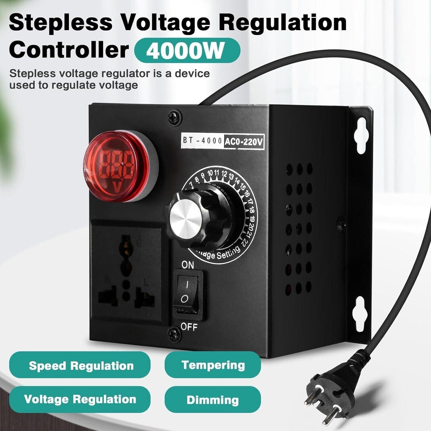 Spannungsregler Drehzahlregler 230V Motor AC 220V 4000W SCR Spannungsregler