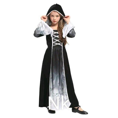 Halloween Mädchens Skelett Geist Kostüm Gruselig Dress Up Performance Kostüm