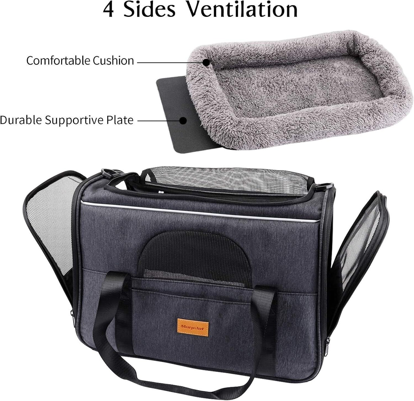 Morpilot Hunde/Katzen Transportbox, Atmungsaktiv und Faltbar 43x30x33