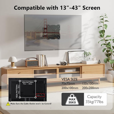 BONTEC TV Wandhalterung Schwenkbar Neigbar Monitor Wandhalterung fr 1343 Zoll