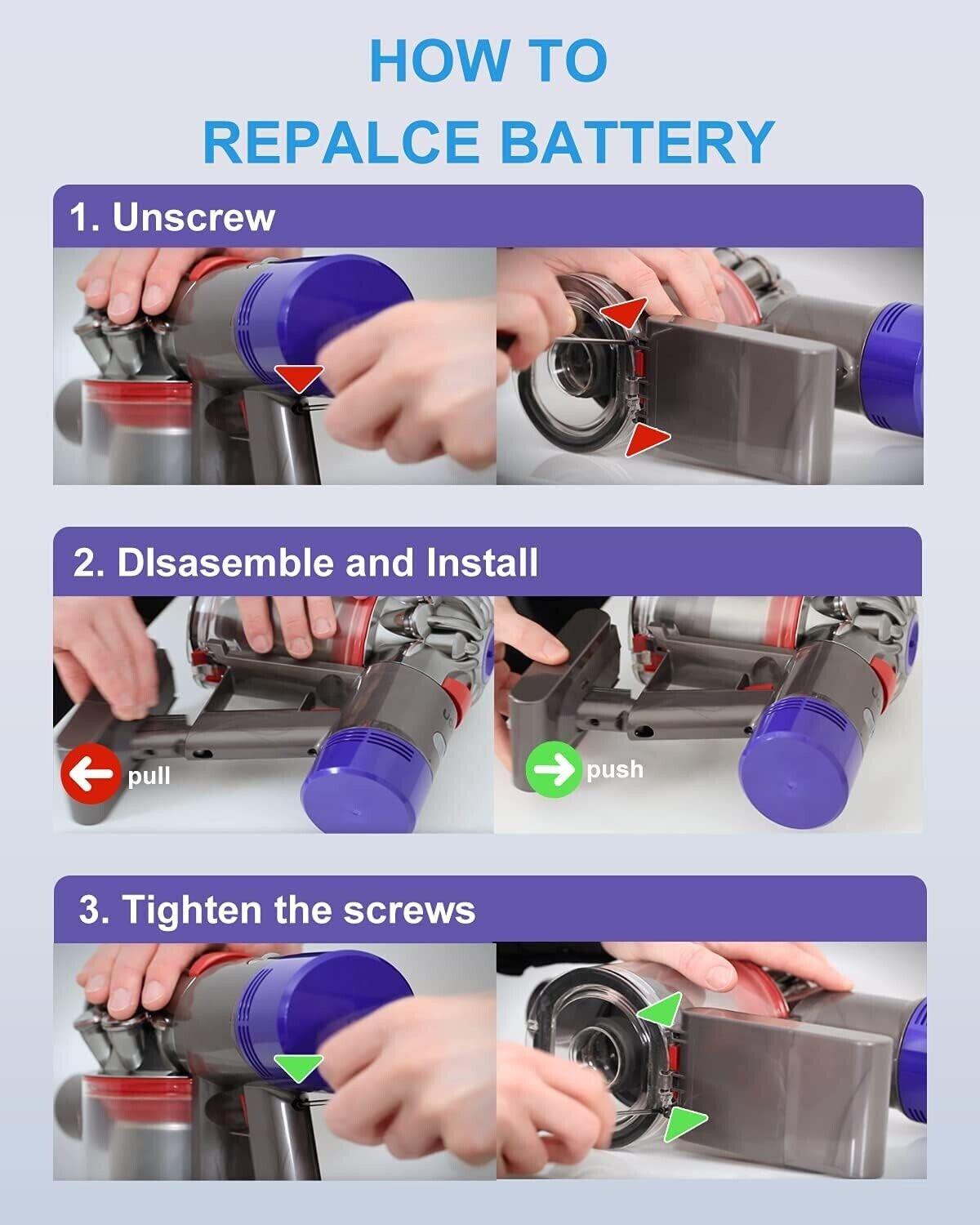 DTK Ersatzakku für Dyson Staubsauger V6 Akku Batterie DC58 DC59 DC61 DC62 Animal