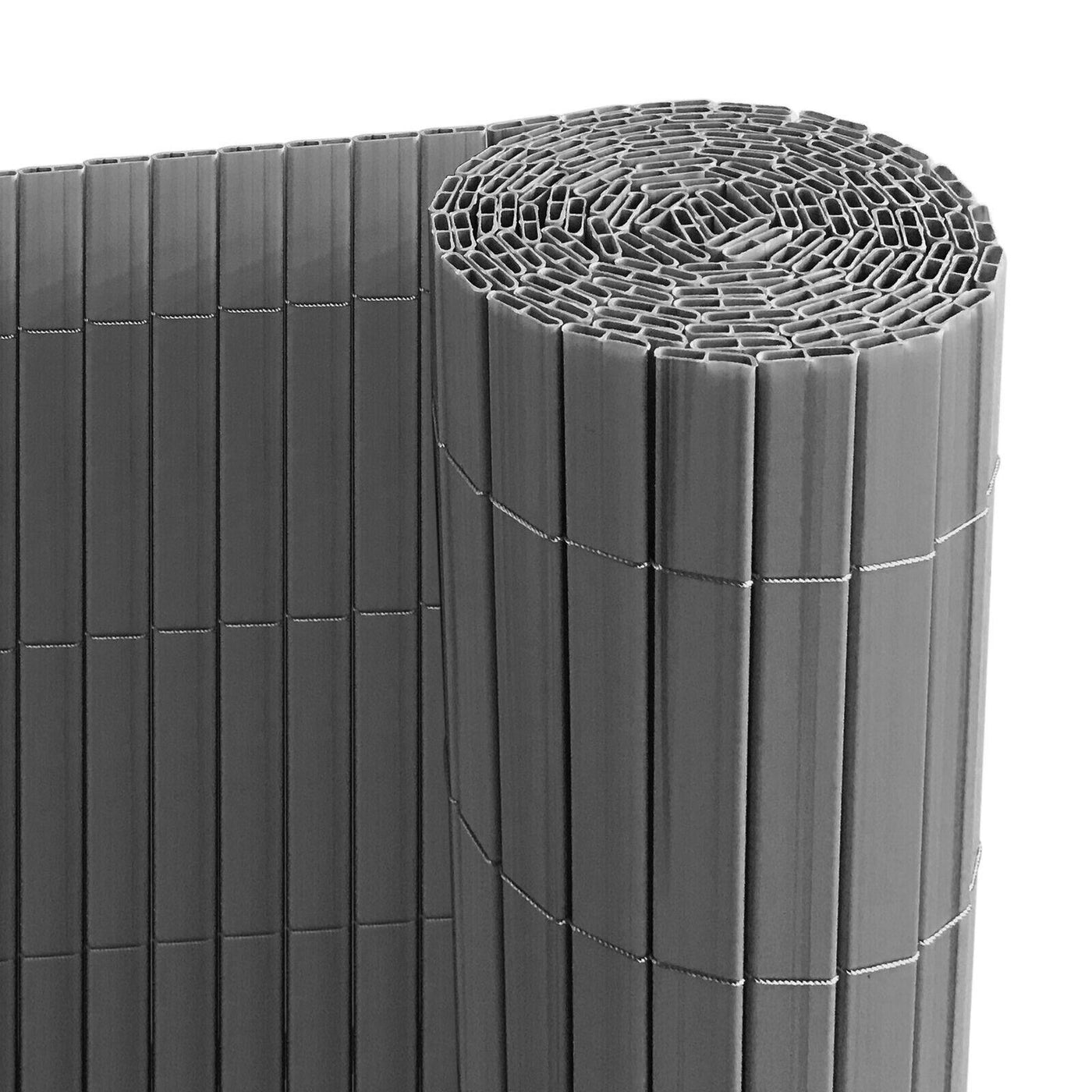 Sichtschutzzaun aus PVC - Grau 1m*3m/100cm*300cm Stabil, Modern Balkon, Garten..
