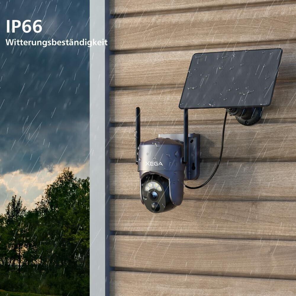 Xega RBX-S50 - Solare Überwachungskamera Aussen kabellos, 2K Super HD PTZ CCTV