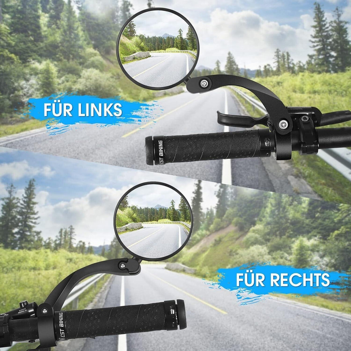 CYCLESPEED Fahrradspiegel für Lenker 18-26MM, HD 360 Grad Drehbar Sicherer Fahrr