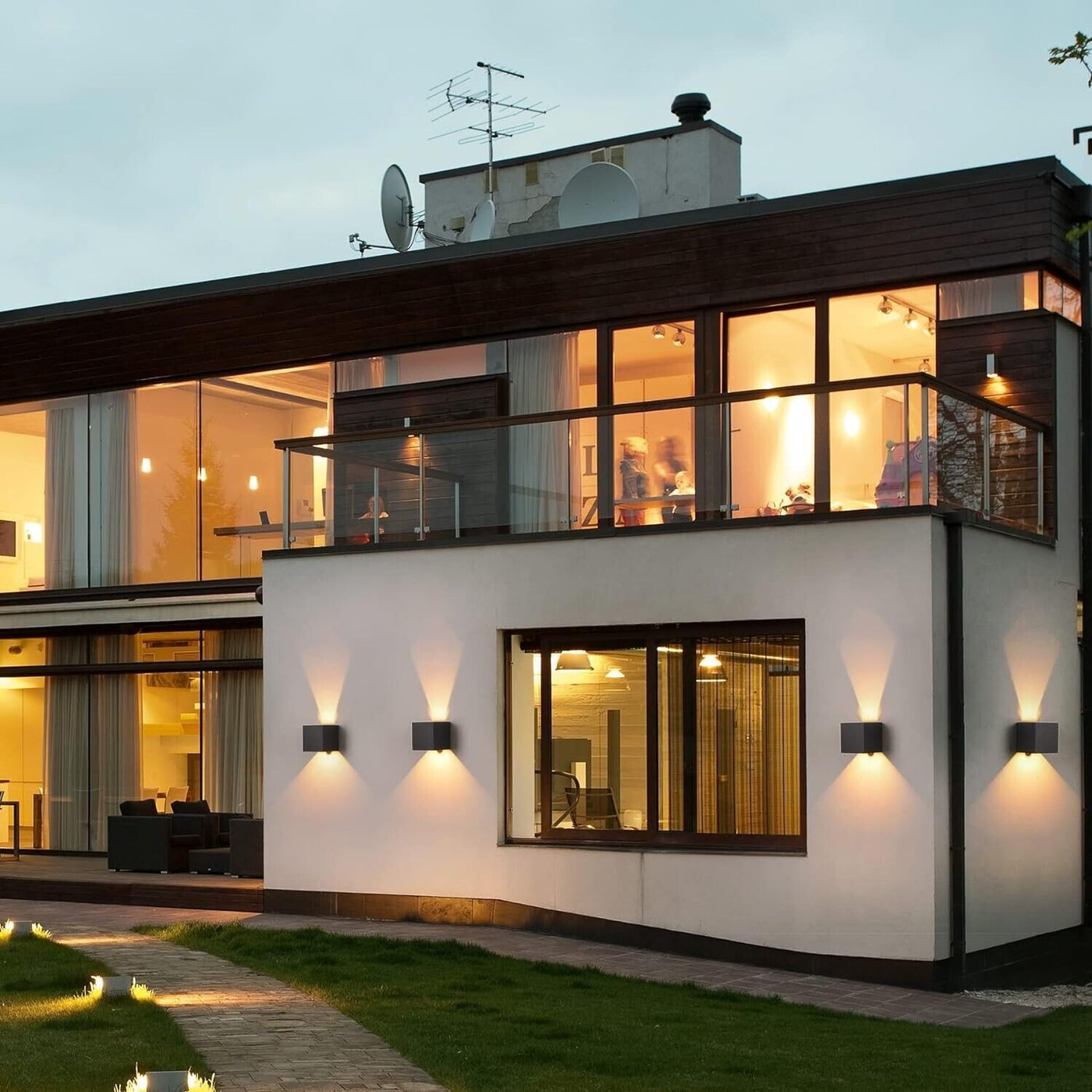 LED Wandleuchte Cube Innen/Aussen Bewegungsmelder,12W,IP 65 Wasserdicht