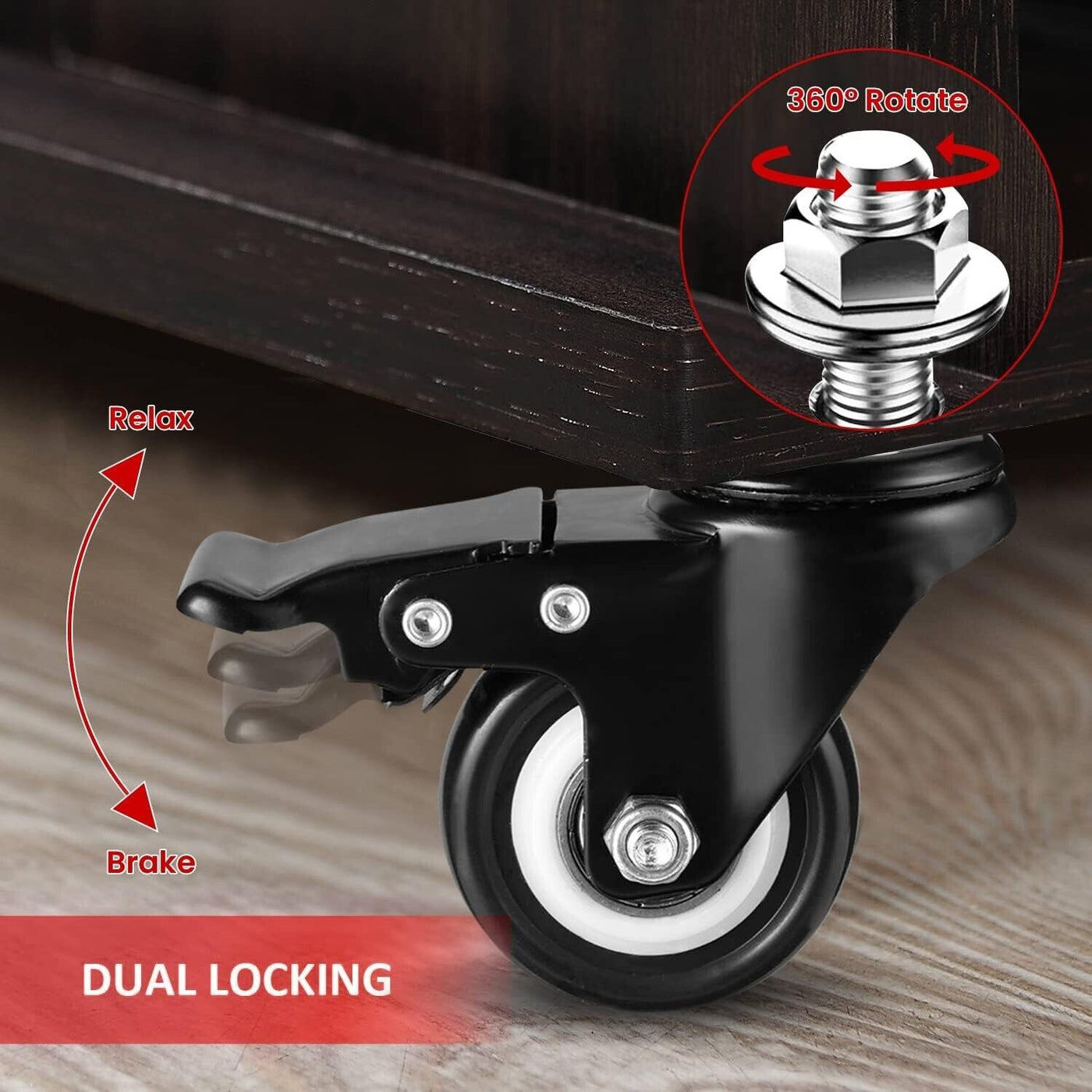 Lenkrollen 4er m10 X50mm Sicherheitsbremsen Leise Schwenkrollen Schwerlastrollen