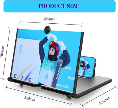 16-Zoll-Bildschirmlupe für Mobiltelefone, 4D HD-Bildschirmvergrößerung, kompatib