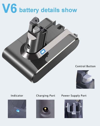 DTK Ersatzakku für Dyson Staubsauger V6 Akku Batterie DC58 DC59 DC61 DC62 Animal