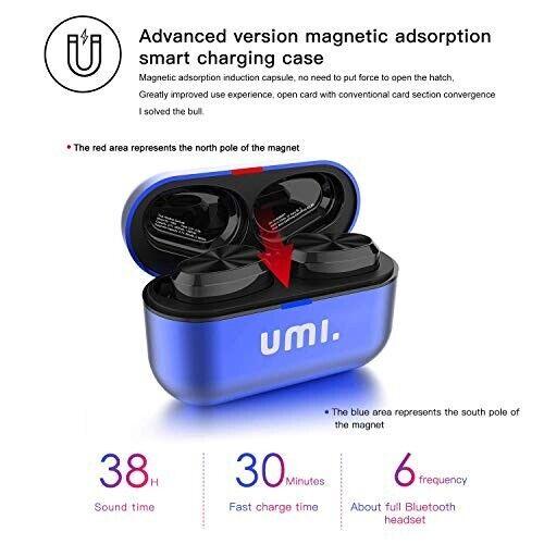 Umi Kopfhörer-W5s-Bluetooth 5.2-IPX7 Kabellose In-Ear-Kopfhörer für iPhone Samsu