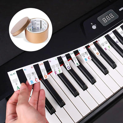 88 Tasten Abnehmbare Klaviertastatur-Musiketiketten, Klaviertastaturaufkleber Wi