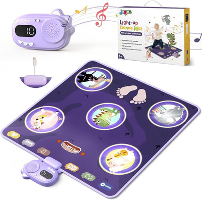 Tanzmatte Spielzeug für 3–8 Jahre Musikmatte + Musik-Player Tier-Leucht-Tanzpad