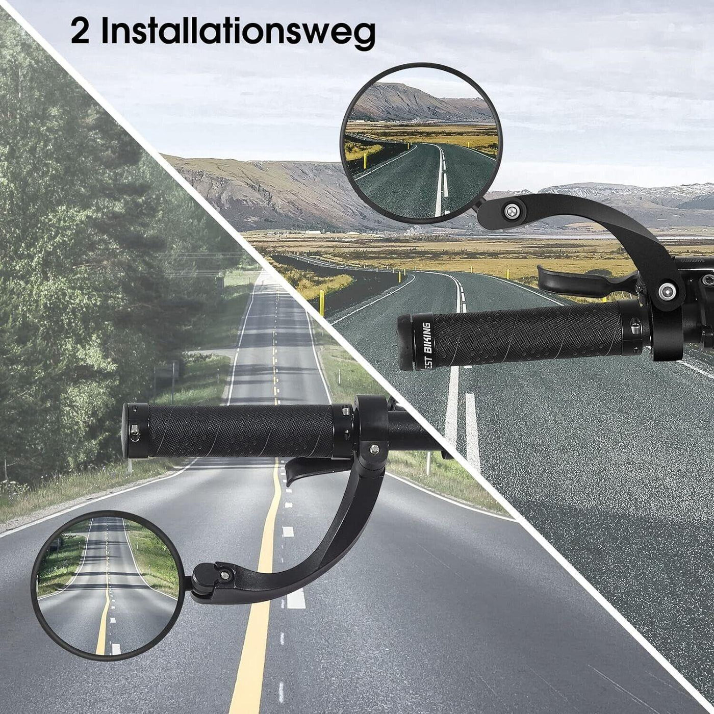 CYCLESPEED Fahrradspiegel für Lenker 18-26MM, HD 360 Grad Drehbar Sicherer Fahrr
