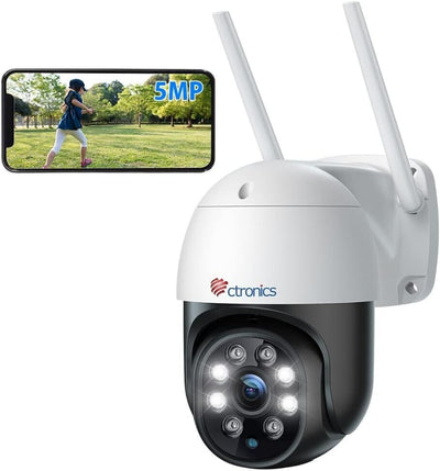 Ctronics 285C-S/W - Überwachungskamera Aussen WLAN, Ctronics Dome IP Kamera