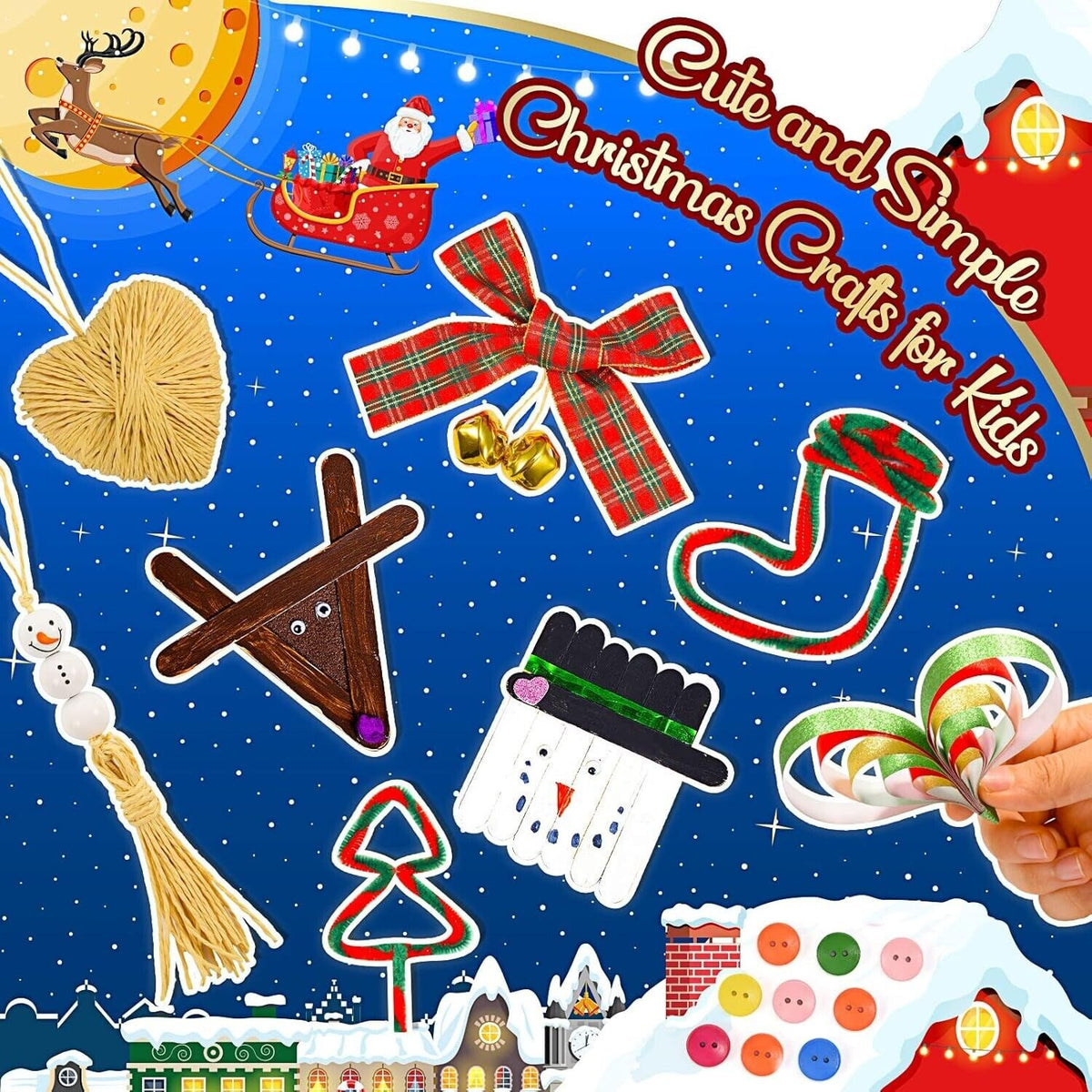 Weihnachts Adventskalender kinder: 24 DIY Bastelsets,Weihnachtsdekoration a