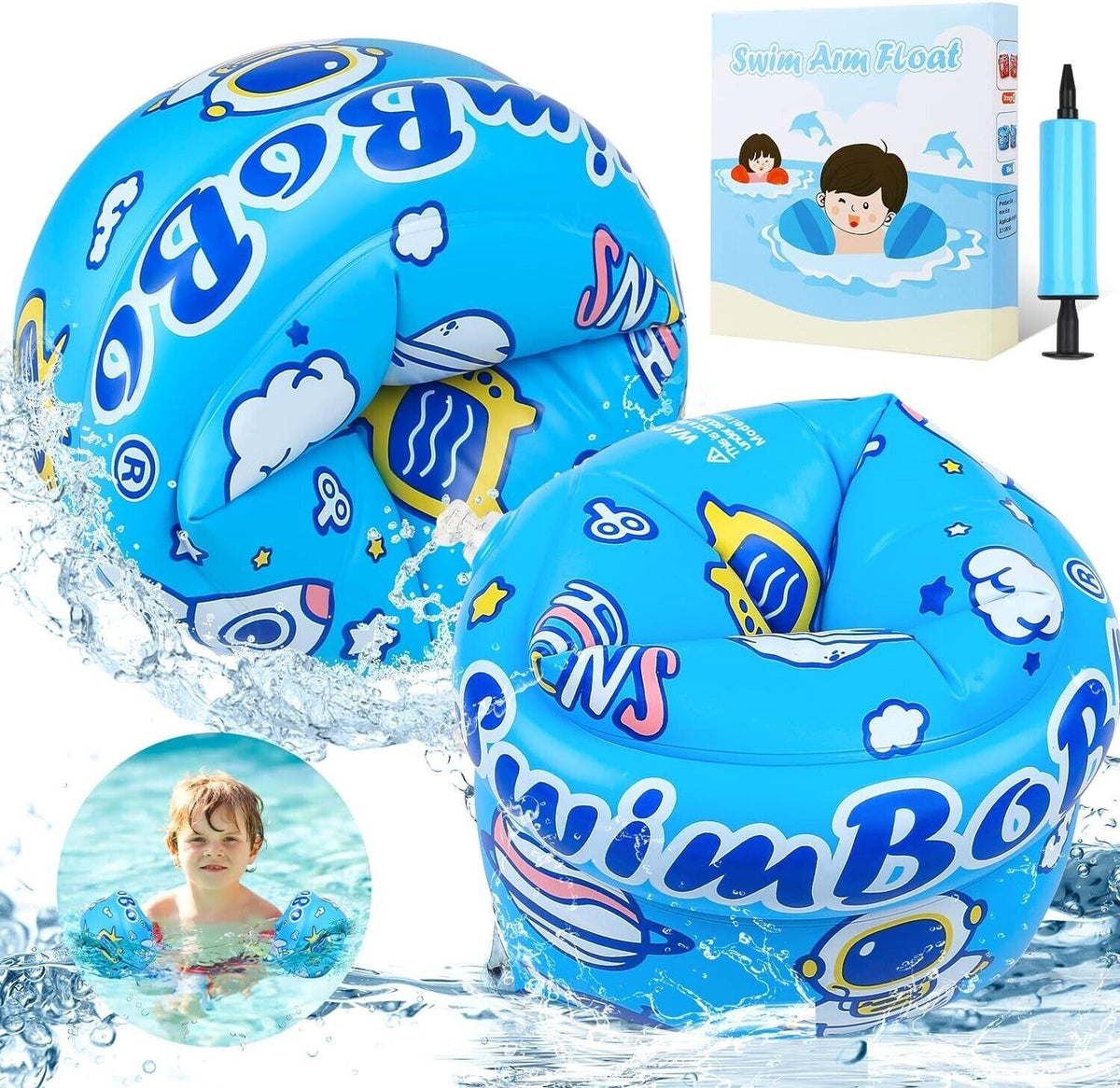 Atuful - Schwimmarmbänder für Kinder 3-12 Jahre, Schwimmhilfe für Anfänger,