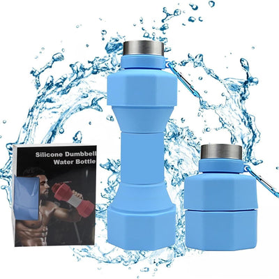 Jullfall Trinkflasche-Faltbare Trinkflasche 650ML Hantel Wasserflasche