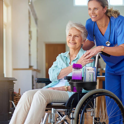 Ivtivfu Getränkehalter Kinderwagen Zubehör (2 in 1, mit Snackablage), Rollstuhl