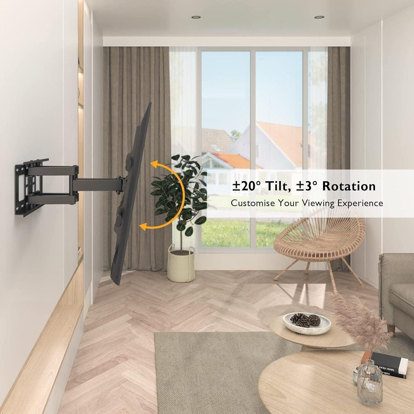 BONTEC CT135B - TV Wandhalterung für 32-80 Zoll Bildschirme bis zu 60kg,