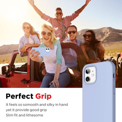 CANSHN Flüssiges Silikon Kompatibel mit iPhone 12 Mini Hülle (5,4 Zoll), Seidig