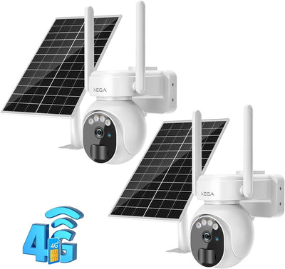 Xega XG-07 - 3G/4G LTE Überwachungskamera Aussen Solar 2K HD 3MP PTZ Kabel (D3)