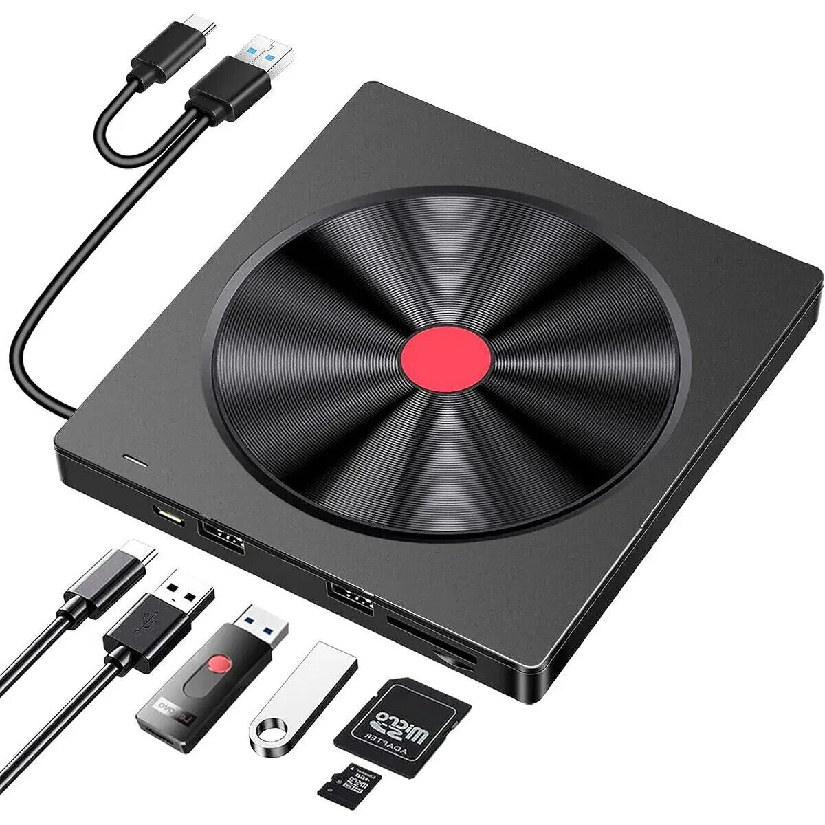 Externes-CD/DVD Laufwerk USB 3.0 +Type C Brenner Player Für&PC&Laptop (2)