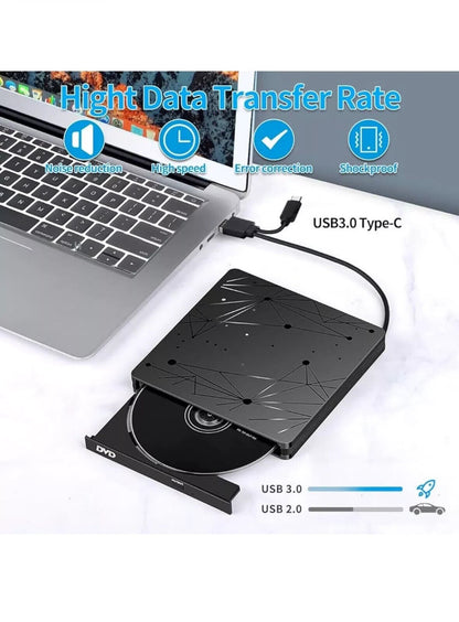 LMEN Externes CD Laufwerk Extern mit USB 3.0 DVD für Laptop PC McBook (3)
