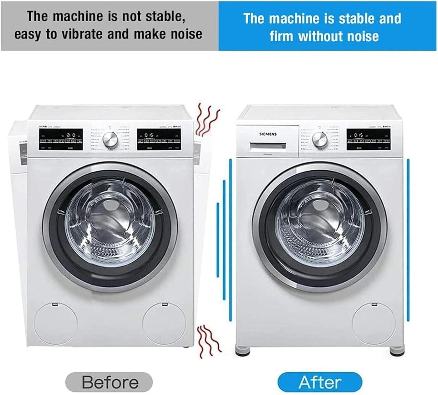 4 Stück Schwingungsdämpfer Universal Antivibrationsmatte Waschmaschinenunterlage