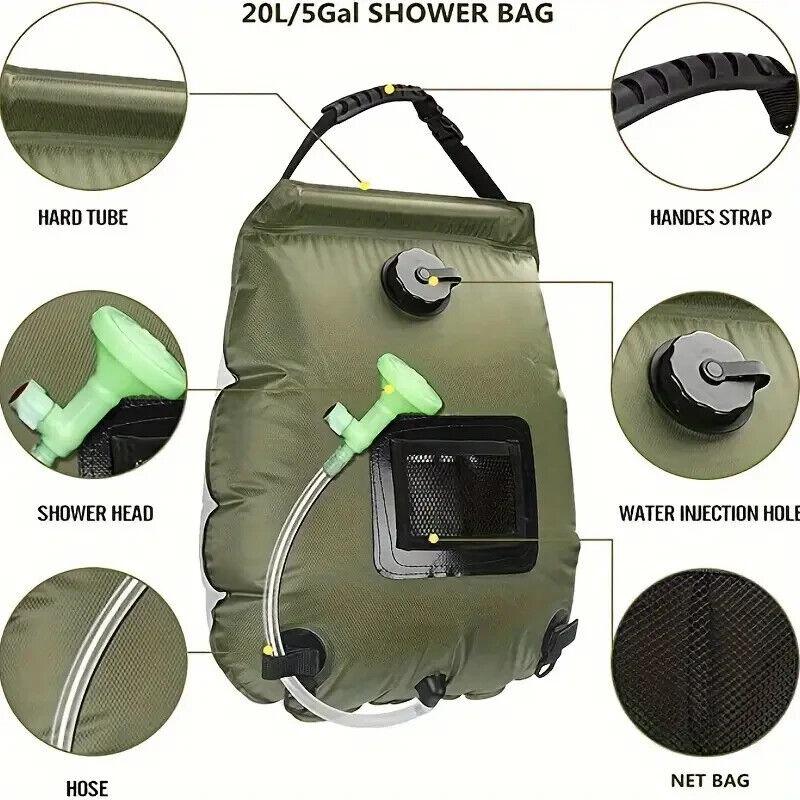 Solar Beheizte Campingduschtasche, Tragbare Badebeutel Outdoor-Reisen, Klettern.