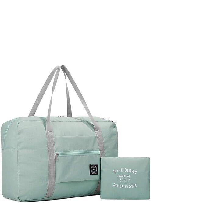 2er-Pack Sporttasche leichte faltbare Reisetasche Cabin Bag Handgepäck Blau Rosa