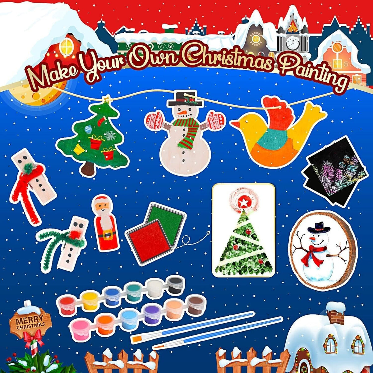 Weihnachts Adventskalender kinder: 24 DIY Bastelsets,Weihnachtsdekoration a