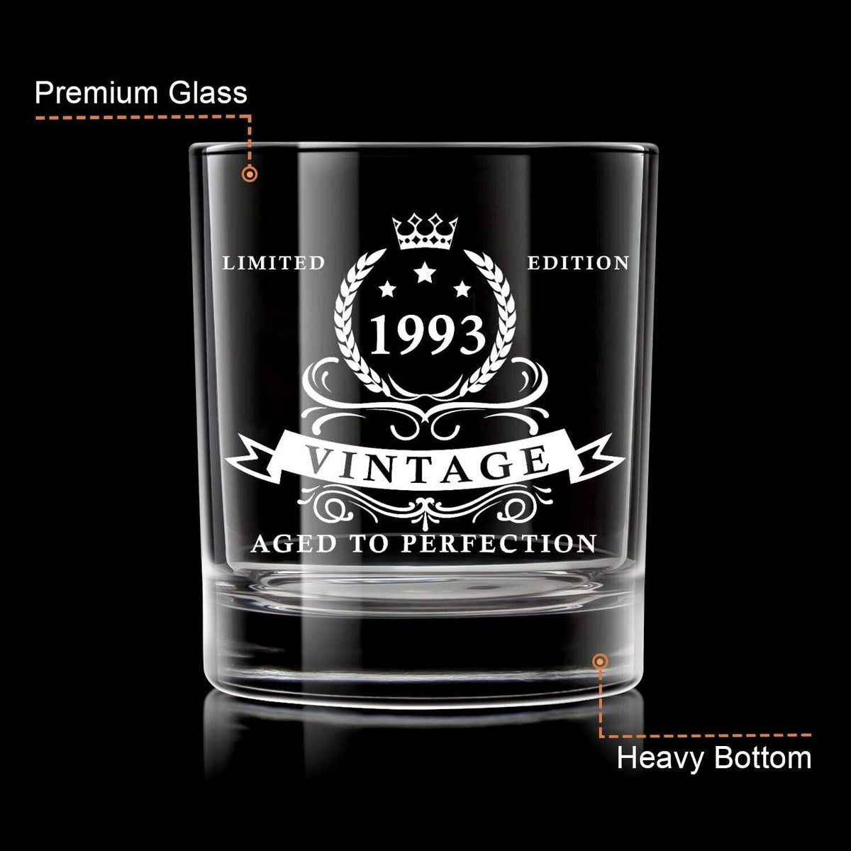 LIGHTEN LIFE 31 Geburtstagsgeschenke für Männer,1993 Whiskyglas in wertvoller Ho