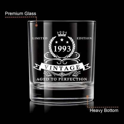 LIGHTEN LIFE 31 Geburtstagsgeschenke für Männer,1993 Whiskyglas in wertvoller Ho