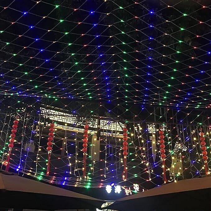 Jopassy LED Lichternetz 3x2m Lichterkette Lichterkettennetz 8Modi Lichte