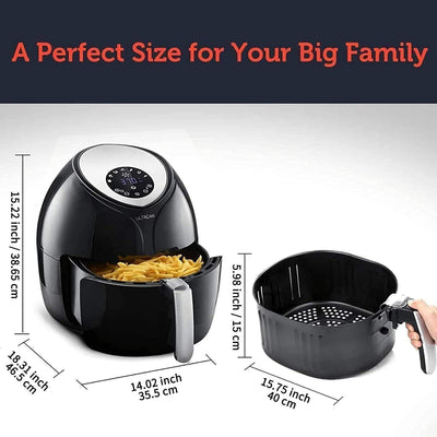 Ultrean Heißluftfritteuse, 8L, Air Fryer, Friteuse ohne Öl mit LCD