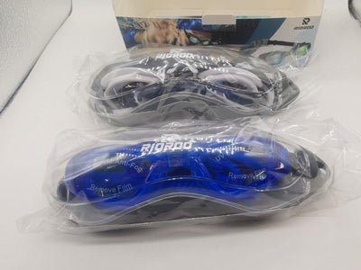 RIOROO 2x Schwimmbrille für Herren & Damen mit Breiten Gläsern, UV 1xBlau 1xWeiß