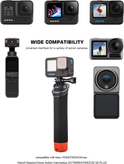 Lammcou Schwimmender Griff, Go Pro Floating Hand Grip für Hero 12 11 10 9 Go3 X3