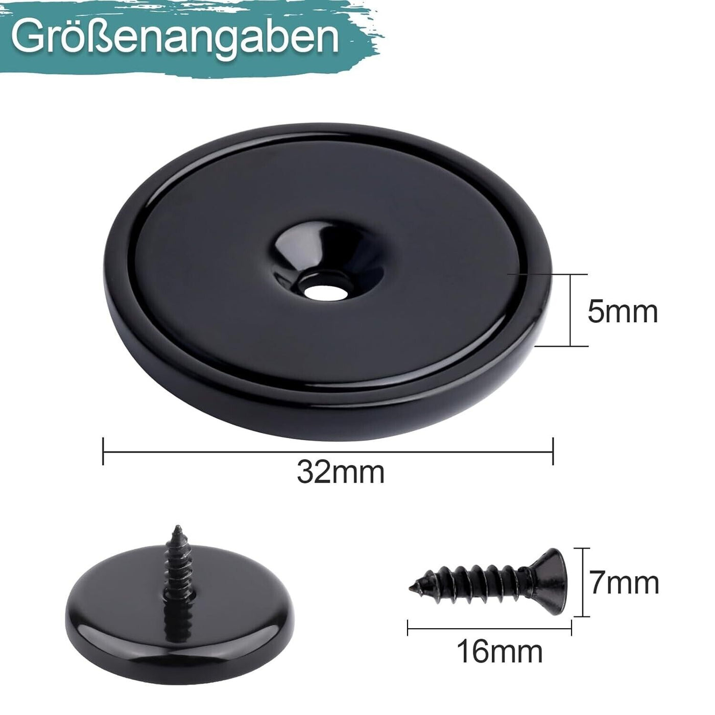 Neodym Magnete Extra Stark 45 KG Kraft 12 Stück Magnete Stark 32x5 mm Schwarz,