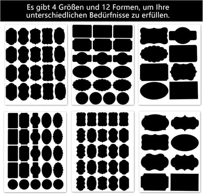 Premium Beschriftungsetiketten Selbstklebend, 327+5 Stücke Tafel Aufkleber