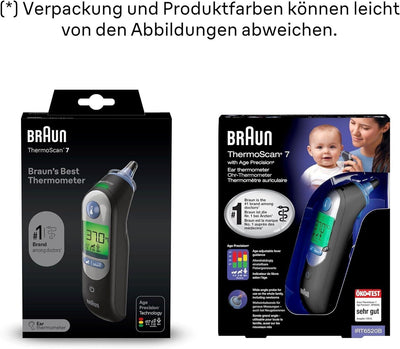 Braun ThermoScan 7 Ohrthermometer Schwarz | Age Precision-Technologie | Digitale