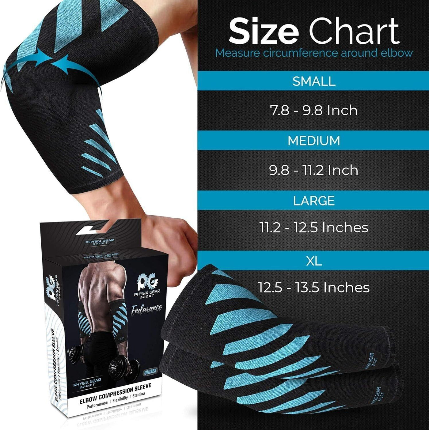 Physix Gear Sport Ellenbogen Sehnenscheidenentzündung, Arm und Kompressionsmansc