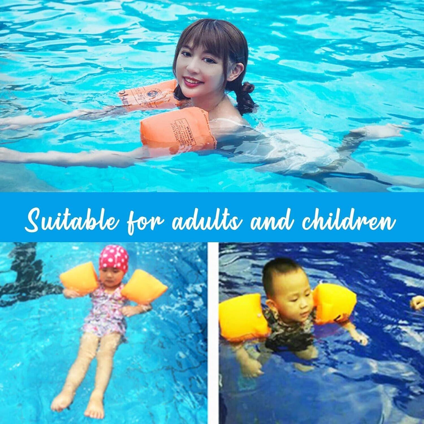 Aufblasbare Schwimmarmflügel, Float Aufrollbare Ärmel Schwimmarmbänder