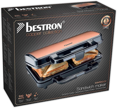 Bestron XL Sandwichmaker, Antihaftbeschichteter Sandwich-Toaster Für 2 Sandwiche