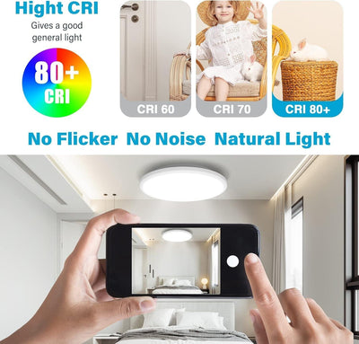 JONMONSM Led Deckenleuchte Flach 25W IP54 Wasserfest, Ø30cm 2000LM 6500k Rund