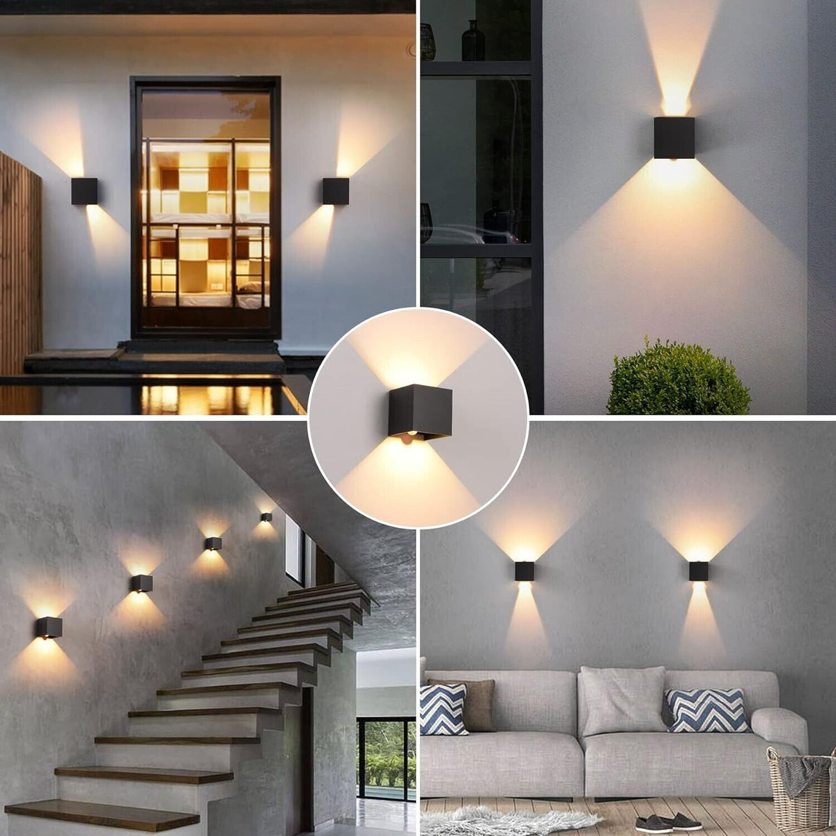 LED Wandleuchte Cube Innen/Aussen Bewegungsmelder,12W,IP 65 Wasserdicht