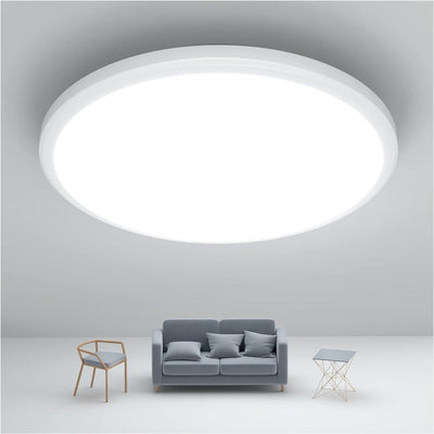 JONMONSM Led Deckenleuchte Flach 25W IP54 Wasserfest, Ø30cm 2000LM 6500k Rund